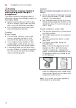 Preview for 14 page of Bosch WTH85VP8SN Installation And Operating Instructions Manual