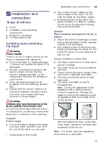 Preview for 13 page of Bosch WTN85423ME Installation And Operating Instructions Manual