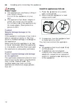 Preview for 14 page of Bosch WTR85TH0 Installation And Operating Instructions Manual