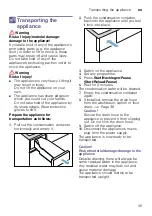 Preview for 45 page of Bosch WTR85TH0 Installation And Operating Instructions Manual