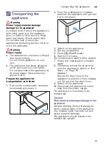 Preview for 45 page of Bosch WTR86T9PSN Installation And Operating Instructions Manual