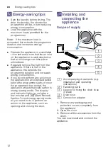 Предварительный просмотр 12 страницы Bosch WTR87TW0CS Installation And Operating Instructions Manual