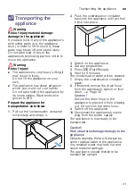 Preview for 41 page of Bosch WTR87TW0CS Installation And Operating Instructions Manual