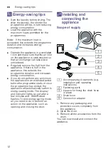 Preview for 12 page of Bosch WTR88T81GB Installation And Operating Instructions Manual