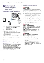 Preview for 12 page of Bosch WTW85530BY Installation And Operating Instructions Manual