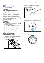 Preview for 43 page of Bosch WTW855R9SN Installation And Operation Instruction Manual