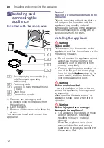 Preview for 12 page of Bosch WTW87560GB Installation And Operating Instructions Manual