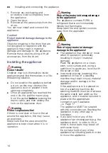 Preview for 14 page of Bosch WTW87640ES Installation And Operating Instructions Manual