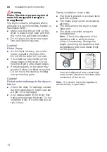 Preview for 14 page of Bosch WTW894A8SN Installation And Operating Instructions Manual