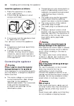 Preview for 14 page of Bosch WTWH7568SN Installation And Operating Instructions Manual