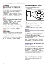 Preview for 16 page of Bosch WTWH75S9SN Installation And Operating Instructions Manual