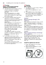 Preview for 14 page of Bosch WTWH762BY Installation And Operating Instructions Manual