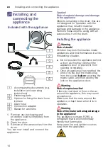 Preview for 14 page of Bosch WTX87MF0CH Installation And Operating Instructions Manual