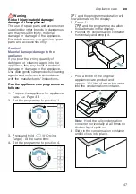 Preview for 47 page of Bosch WTX87MF0CH Installation And Operating Instructions Manual