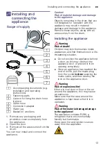 Preview for 13 page of Bosch WTX8HEL9SN Installation And Operating Instructions Manual