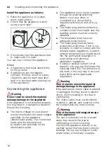 Preview for 16 page of Bosch WTX8HKB9SN Installation And Operating Instructions Manual