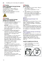 Preview for 14 page of Bosch WTX8HKP9SN Installation And Operating Instructions Manual