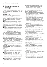 Предварительный просмотр 10 страницы Bosch WUU24T72ES User Manual And Installation Instructions