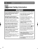 Предварительный просмотр 6 страницы Bosch YS1780RA Owner'S Manual