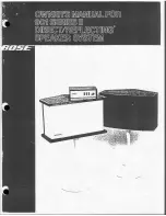 Bose 901 Series II Owner'S Manual preview