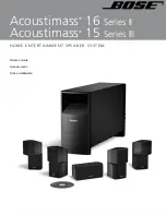 Preview for 2 page of Bose Acoustimass 15 Series III Owner'S Manual