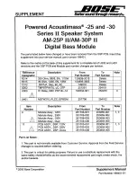 Bose AM-25P II Supplement предпросмотр