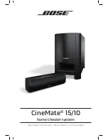 Предварительный просмотр 1 страницы Bose Cinemate 10 Owner'S Manual