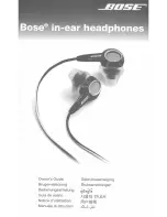 Bose IN-EAR HEADPHONES Owner'S Manual предпросмотр