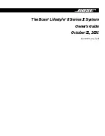 Bose Lifestyle 8 Series II Owner'S Manual preview