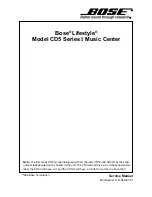 Preview for 1 page of Bose Lifestyle CD5 Series I Service Manual