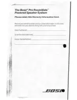 Preview for 8 page of Bose Pro Roommate Owner'S Manual