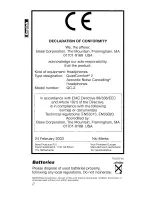 Preview for 2 page of Bose QC 2 User Manual