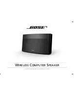 Preview for 1 page of Bose Wireless Computer Speaker Owner'S Manual