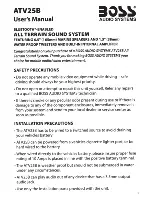 Preview for 2 page of Boss Audio Systems ATV25B User Manual