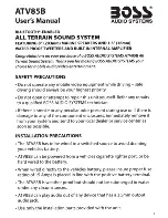 Предварительный просмотр 2 страницы Boss Audio Systems ATV85B User Manual