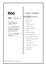 Boss Audio Systems BPS80 User Manual preview