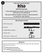 Preview for 2 page of Boss Audio Systems BRT37SLR User Manual