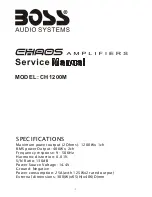 Boss Audio Systems CHAOS CH1200M Service Manual предпросмотр