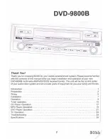 Preview for 2 page of Boss Audio Systems DVD-9800B User Manual