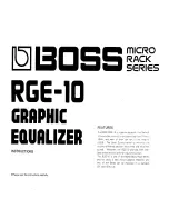 Boss Audio Systems Micro Rack RGE-10 Instructions Manual предпросмотр