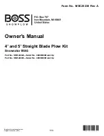 Предварительный просмотр 1 страницы Boss Snowplow SNR24024 Owner'S Manual