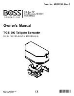 Предварительный просмотр 1 страницы Boss Snowplow TGS 300 Owner'S Manual