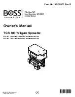 Boss Snowplow TGS 800 Owner'S Manual preview
