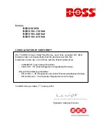 Preview for 3 page of Boss 104 Series Instruction Manual