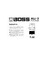 Boss AW-2 Auto Wah Instructions Manual preview