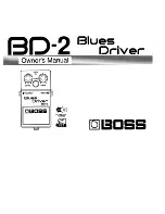 Предварительный просмотр 1 страницы Boss BD-2 Blues Driver Owner'S Manual