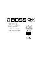 Предварительный просмотр 1 страницы Boss CH-1 Super Chorus Instructions Manual