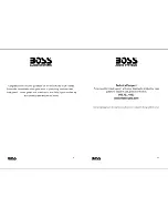 Preview for 2 page of Boss CXX10 User Manual