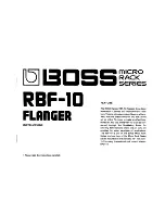 Boss Flanger RBF-10 Instructions Manual preview