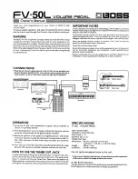 Предварительный просмотр 1 страницы Boss FV-50L Owner'S Manual